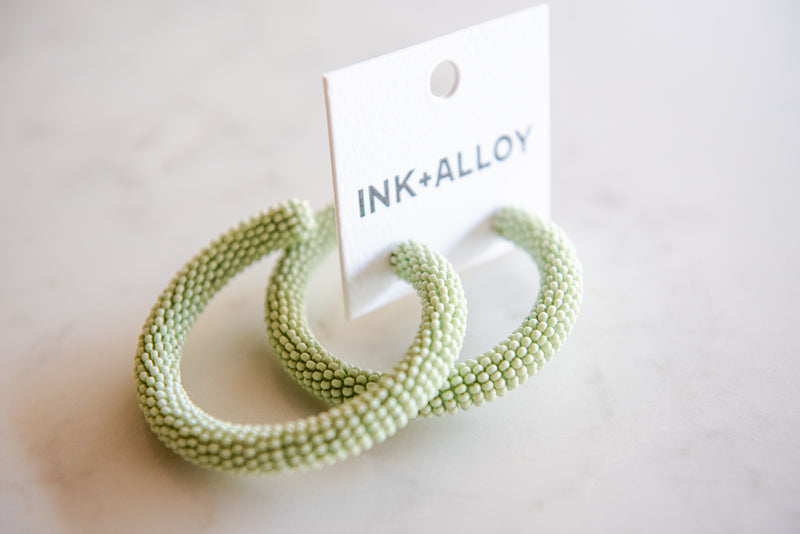 Large Beaded Hoop Earring